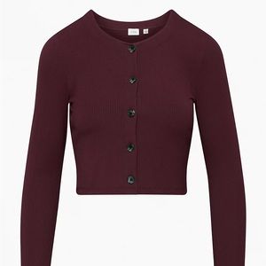 Aritzia Wilfred Neptune Longsleeve Top in Spiced Burgundy, Large